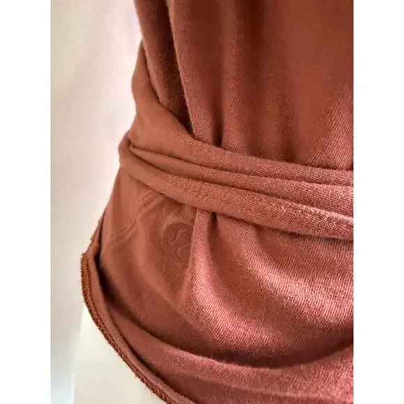 Lululemon Time To Restore Short Sleeve Wrap Top Rustic Clay Medium - Picture 5 of 10